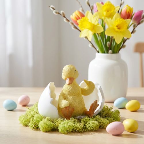 Pintinho chocado, figura de pato, patinho no ovo A10cm L12,5cm | Floristik24.pt