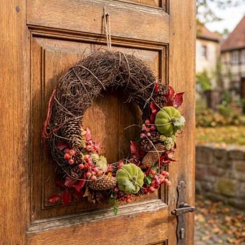 Guirlanda de videira marrom-escura, Ø35cm, guirlanda natural, guirlanda de porta, decoração de parede, guirlanda decorativa de madeira, guirlanda de primavera, guirlanda do Advento, guirlanda de outono | Floristik24.pt
