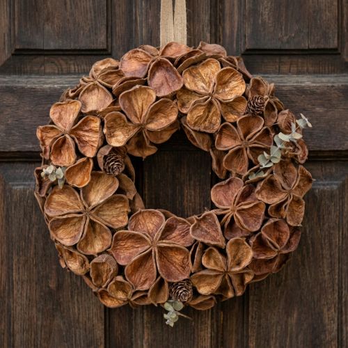 Itens Guirlanda de lótus seca, guirlanda decorativa para porta, 35 cm