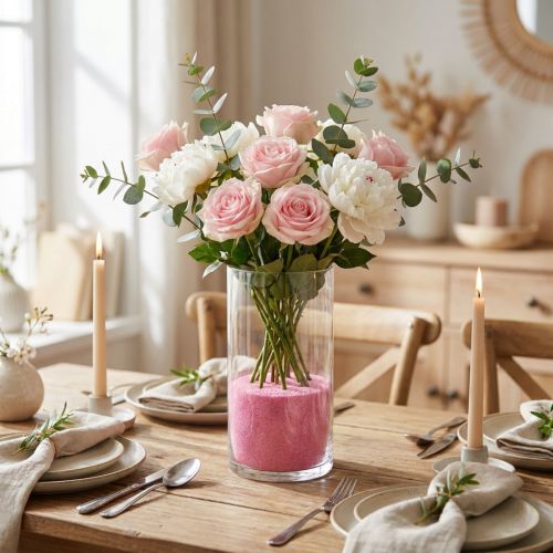 Areia colorida 0,1 mm - 0,5 mm rosa 2 kg | Floristik24.pt