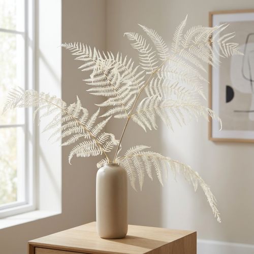 Itens Decoração de samambaia seca Samambaia branqueada Alt.75cm 10 unidades