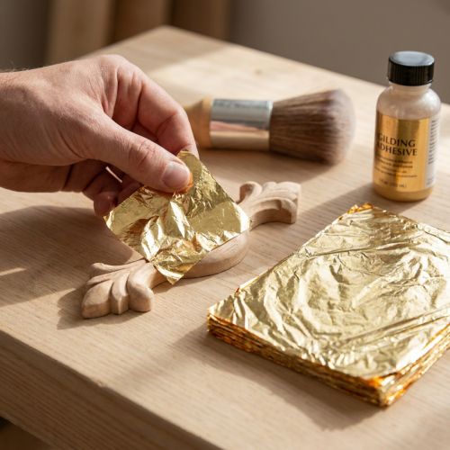 Folha de ouro 16x16cm, 100 folhas para dourar e decorar. | Floristik24.pt