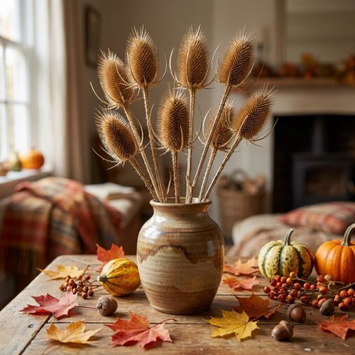 Itens Flores de cardo secas, estilo natural, 8 cabeças - decoração artificial, buquê para decoração de outono