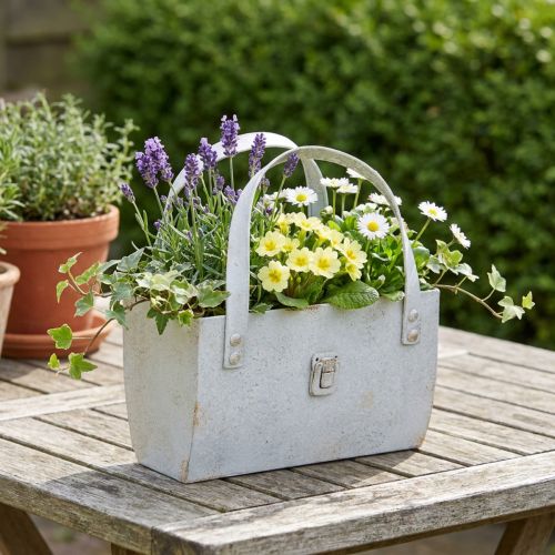 Bolsa metálica, com design moderno e aconchegante, ideal para uso interno e externo, 28 cm. | Floristik24.pt