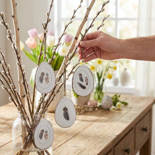 Ovos de Páscoa para pendurar ovos decorativos pendurados decoração metal 5×7cm 8 un | Floristik24.pt