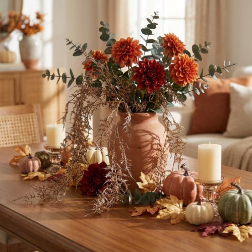 Samambaia Artificial Castanho Samambaia Artificial Decoração de Outono 72cm | Floristik24.pt