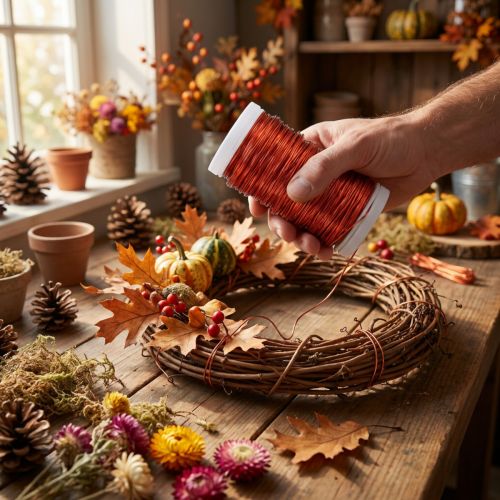 Arame decorativo para artesanato, ideal para decorações criativas de outono. | Floristik24.pt