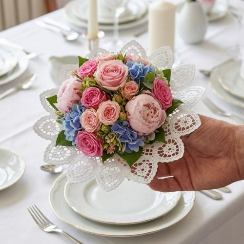 Itens Punhos Biedermeier 16cm 25 peças