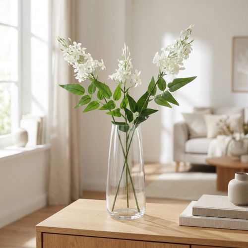 Ramo florido Phlox flores artificiais brancas 78cm 3 unidades | Floristik24.pt