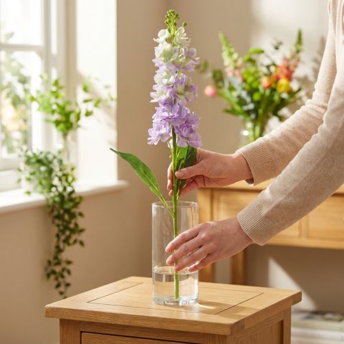 Levkoje flor artificial lilás Flor de jardim artificial 78cm | Floristik24.pt