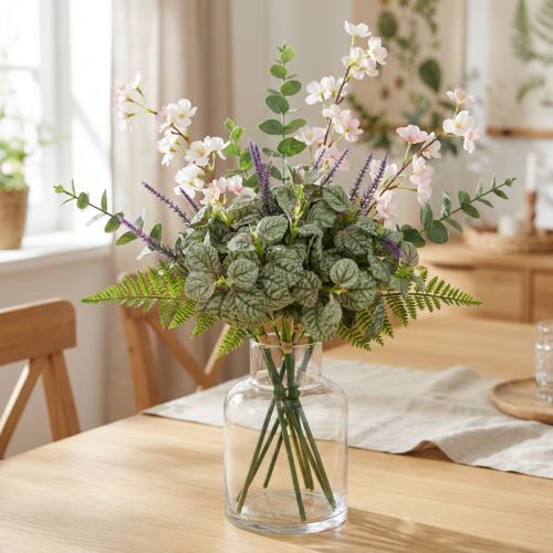 Flores de seda artificiais, sálvia em bando, flor de seda sálvia violeta L28cm 4pcs | Floristik24.pt