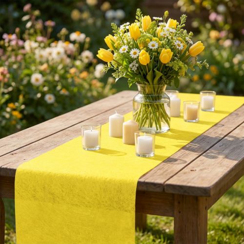 Corredor de mesa decorativo em lã corredor de mesa decorativo em lã amarelo 23cm 25m | Floristik24.pt