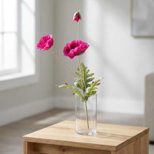 Papoilas artificiais flores decorativas de seda rosa 70cm | Floristik24.pt