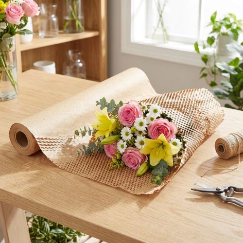 Itens Papel favo de mel papel de embrulho marrom natural L50,5cm C2500cm