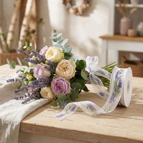 Itens Fita de organza, fita de chiffon, fita decorativa, lavanda, 40mm, 20m