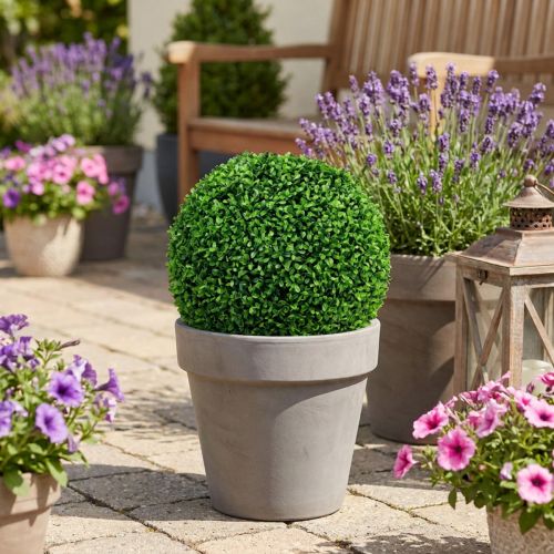 Itens Bola de buxo artificial verde Ø38cm Alt.35cm