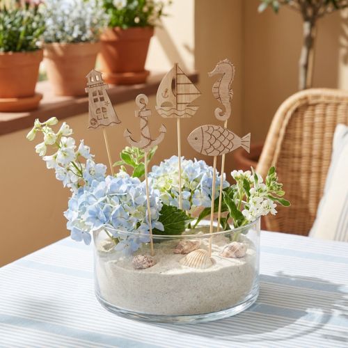 Tampões para flores Tampões decorativos marítimos madeira 7 cm 12 unidades | Floristik24.pt