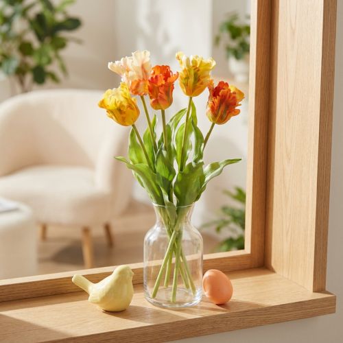 Tulipas artificiais para decoração elegante de salas de estar e ocasiões de primavera, 53 cm | Floristik24.pt