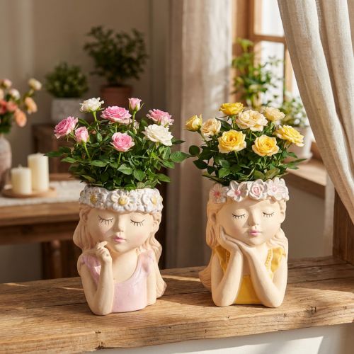 Vaso Cerâmico Dreaming Girl Variado H19.5cm 2 peças | Floristik24.pt