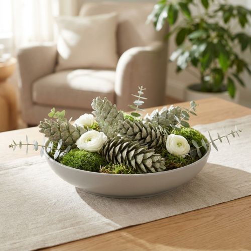 Cones Strobus decoração maçã verde branco lavado 15-20cm 50 peças | Floristik24.pt