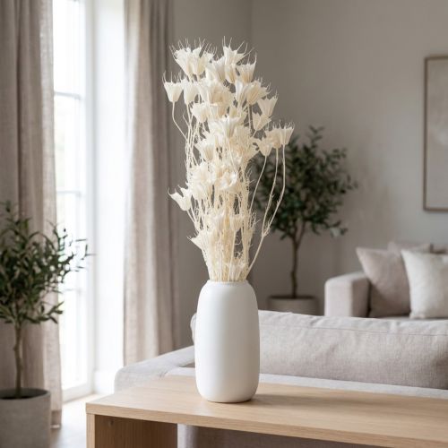 Buquê de flores de nigela secas, elegante decoração natural para interiores exclusivos, 70 cm, 50 g | Floristik24.pt