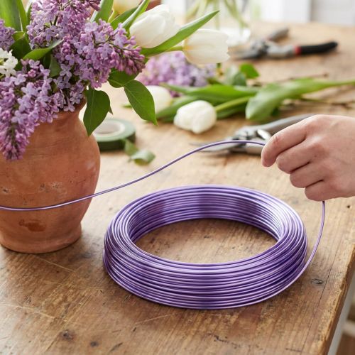 Fio de alumínio 2mm 100g lavanda | Floristik24.pt