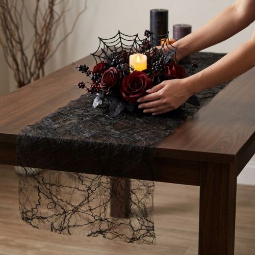 Itens Caminho de mesa preto 30cm 5m