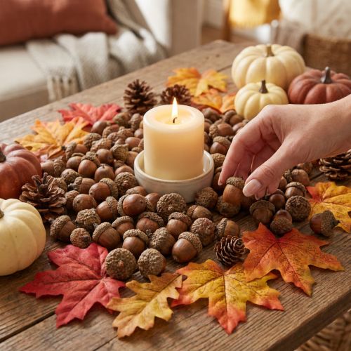 Bolotas para decoração, decoração de outono, frutas naturais de outono Ø1,5 – 2,5cm L1,5 – 3cm 300g | Floristik24.pt
