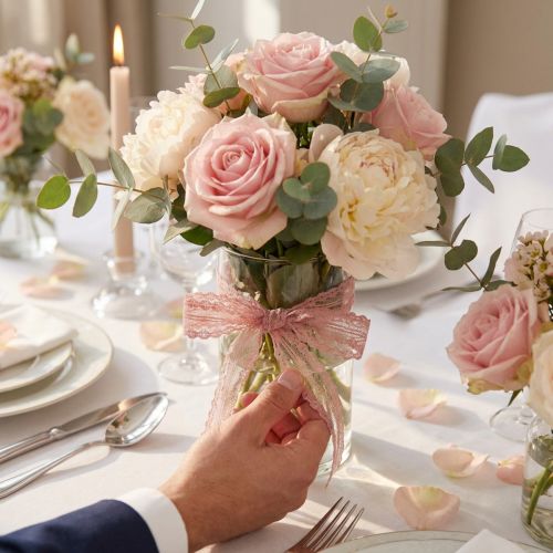 Fita de renda fita de casamento fita renda rosa velho 20mm 20m | Floristik24.pt