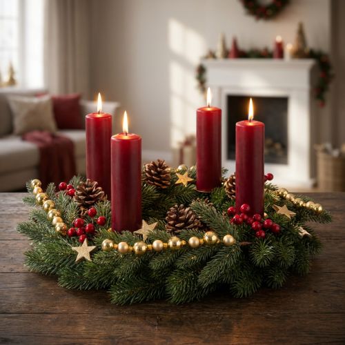 Itens Ramo de pinheiro artificial com mini enfeites de Natal dourados, 46 cm, 2 peças