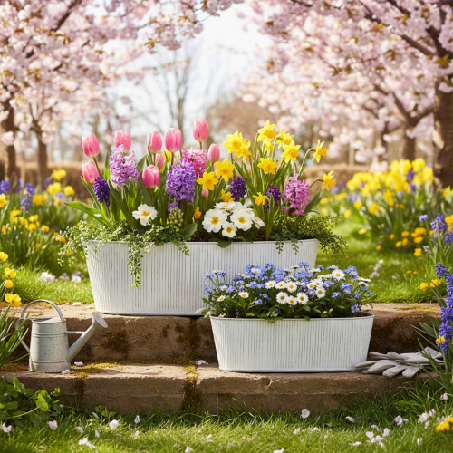 Itens Tigela oval de metal branca e prateada, 32,5 cm/37 cm, conjunto de 2.