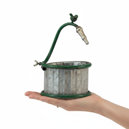 Itens Vaso de metal, coletor de água da chuva, com design de pássaro, decoração para varanda, Ø15,5 cm