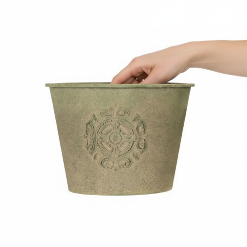 Itens Vaso de metal verde, estilo vintage, Ø22cm–13,5cm, conjunto de 3