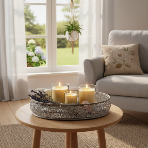 Itens Tigela decorativa de metal, padrão cinza, oval, 36 cm/33,5 cm de comprimento, conjunto de 2