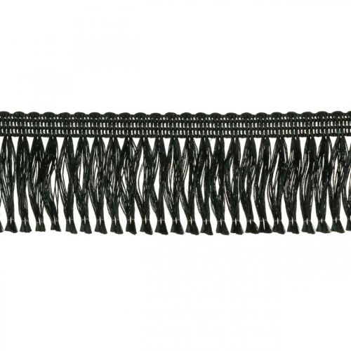 Itens Fita de franjas, guarnição de cordão, franjas leoneanas pretas W4cm L25m