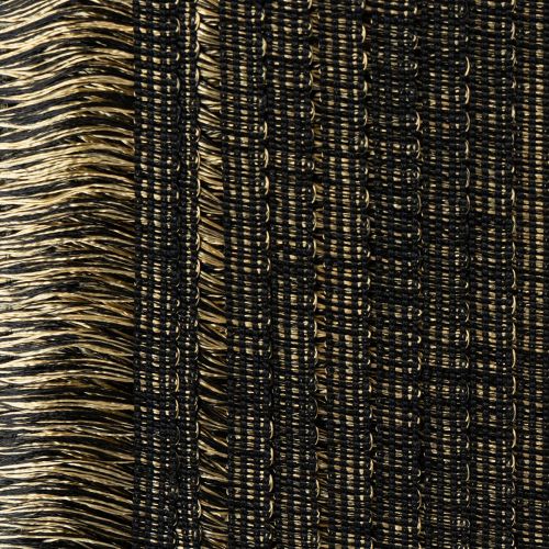 Fita de franjas pretas e douradas, 4 cm x 25 m - Ideal para decoração de guirlandas, fitas de luto e acessórios vintage. | Floristik24.pt