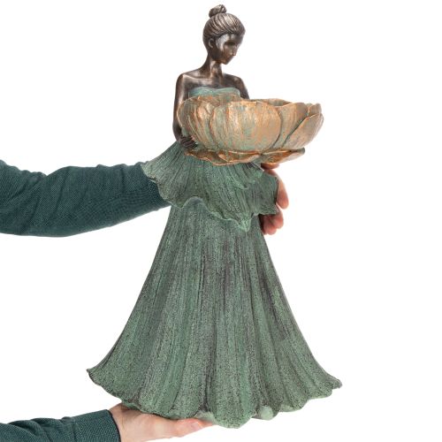 Itens Figura feminina com vaso de flores, estátua decorativa para design de interiores e jardim, 55 cm