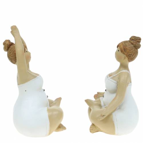 Floristik24 Figura de decoração de senhora de ioga 11cm 2pcs branco