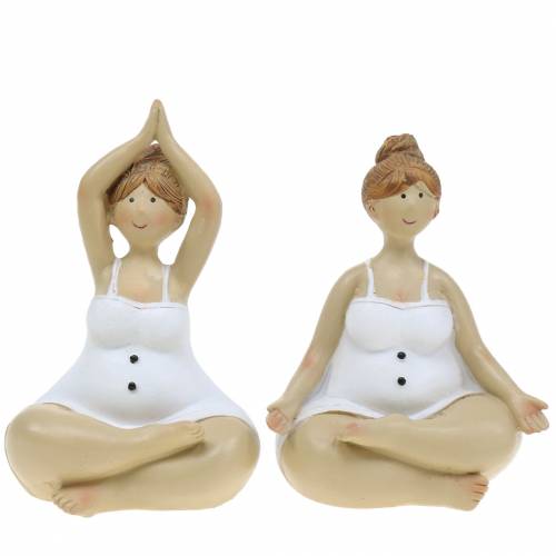 Floristik24 Figura de decoração de senhora de ioga 11cm 2pcs branco