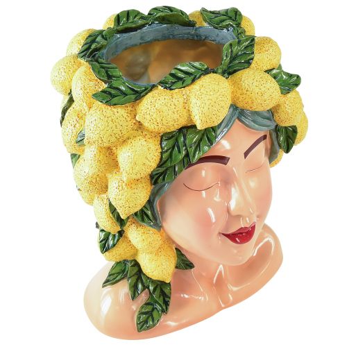 Floristik24 Vaso de plantas busto feminino decoração limão Mediterrâneo H29cm