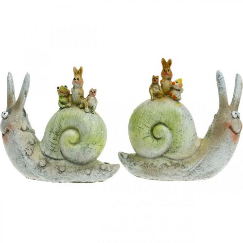 Floristik24 Caracol decorativo amigável com companheiros, primavera, decoração de mesa, caracol doméstico 2pcs