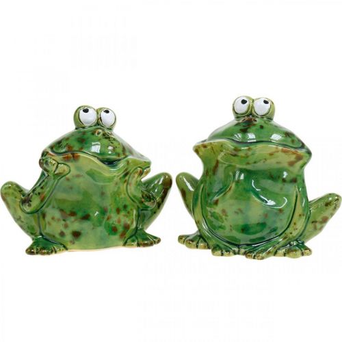 Floristik24 Par de sapos, decoração em cerâmica, sapo decorativo, sapo sentado