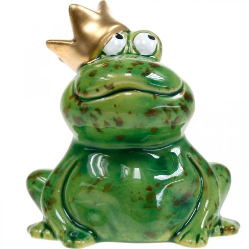 Floristik24 Decoração de primavera, sapo com coroa, figura decorativa, príncipe sapo