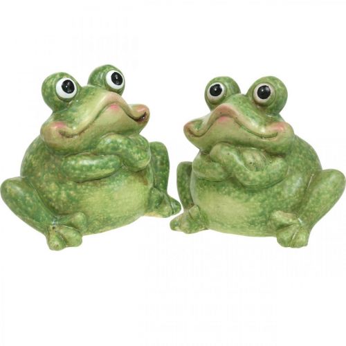 Floristik24 Casal de sapo de cerâmica, casal de sapo de cerâmica, decoração de verão 14cm 2pcs