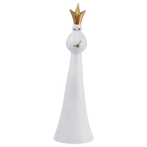 Itens Sapo Príncipe Sapo Decorativo Figura Decorativa Ouro Branco Alt.30,5cm