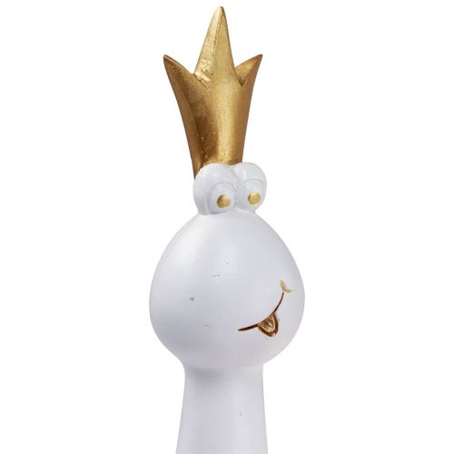 Itens Sapo Príncipe Sapo Decorativo Figura Decorativa Ouro Branco Alt.30,5cm