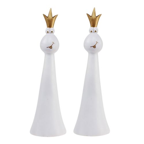 Itens Sapo Príncipe Decoração Sapo Decoração Figura Ouro Branco H19,5cm 2 unidades