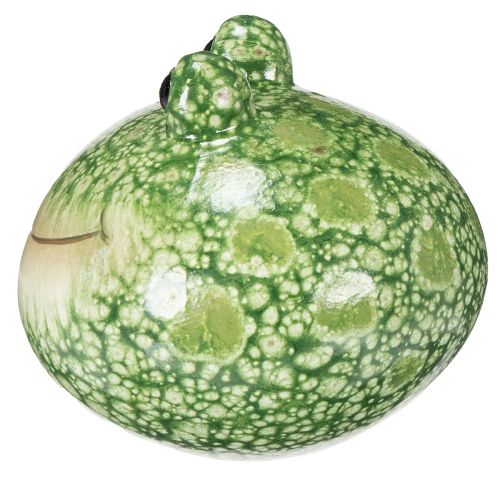 Itens Conjunto de 2 peças de sapos decorativos para uma decoração divertida de casa e jardim. Cor verde, 11 cm.