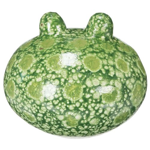 Itens Conjunto de 2 peças de sapos decorativos para uma decoração divertida de casa e jardim. Cor verde, 11 cm.