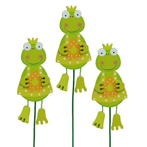 Floristik24 Menina sapo com flor verde 11,5cm 15pcs
